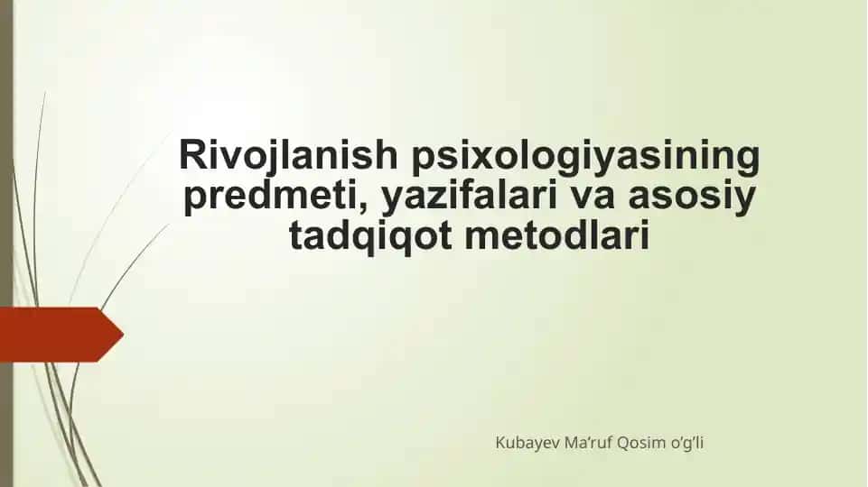 Rivojlanish psixologiyasi