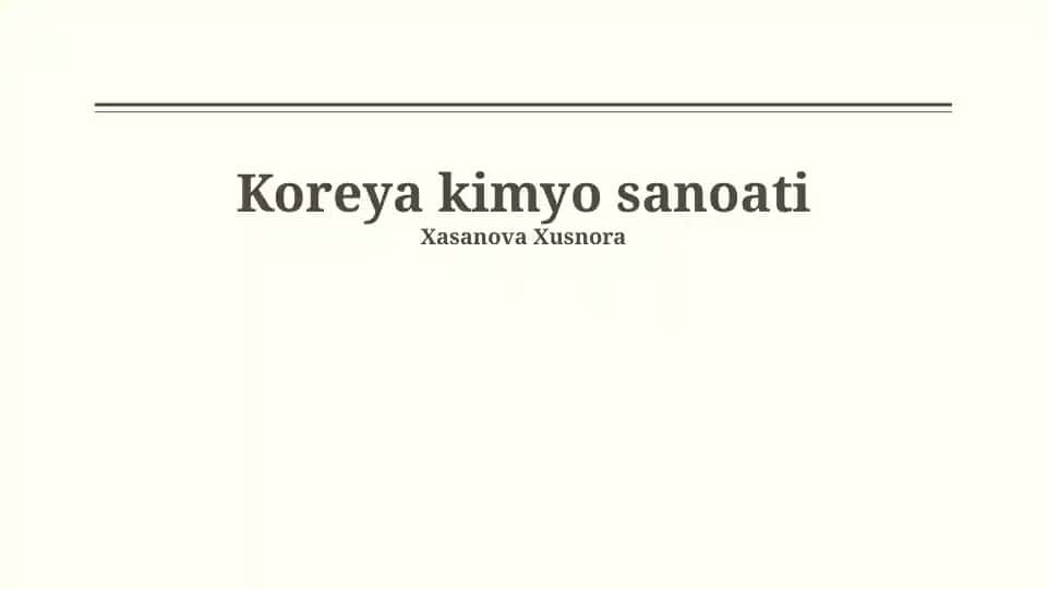 Koreya kimyo sanoati