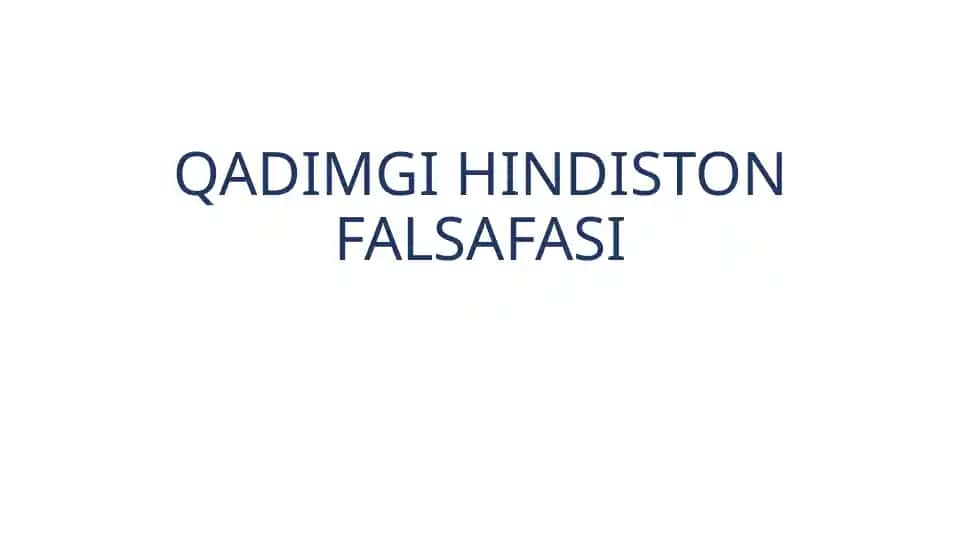 Qadimgi Hindiston Falsafasi
