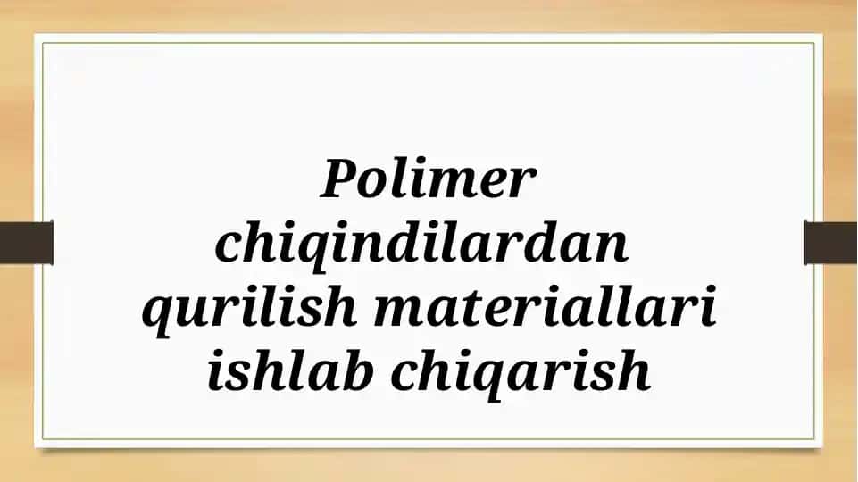 Polimer chiqindilar