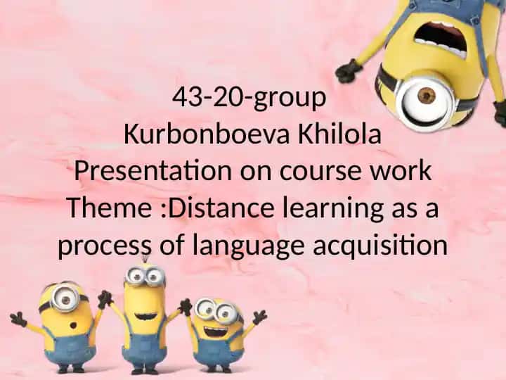 Distance learning as a process of language acquisition