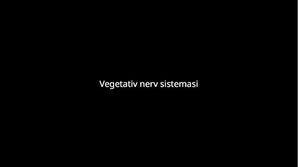 Vegetativ nerv sistemasi