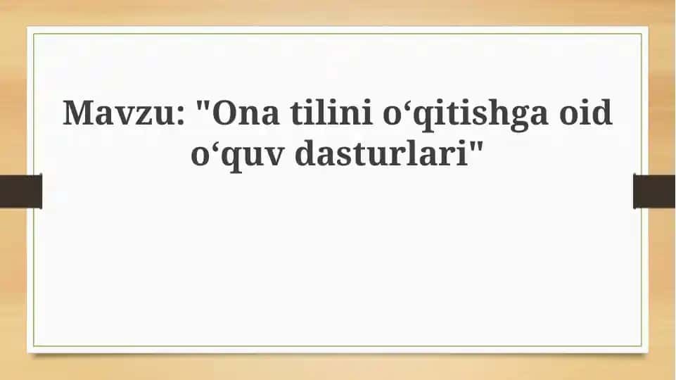 Ona tilini o'qitish