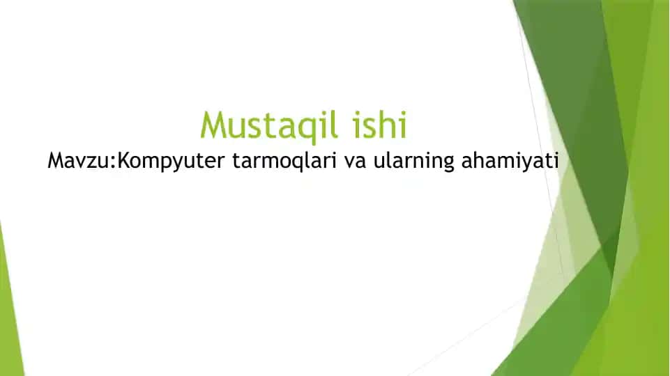 Kompyuter tarmoqlari va ularning ahamiyati