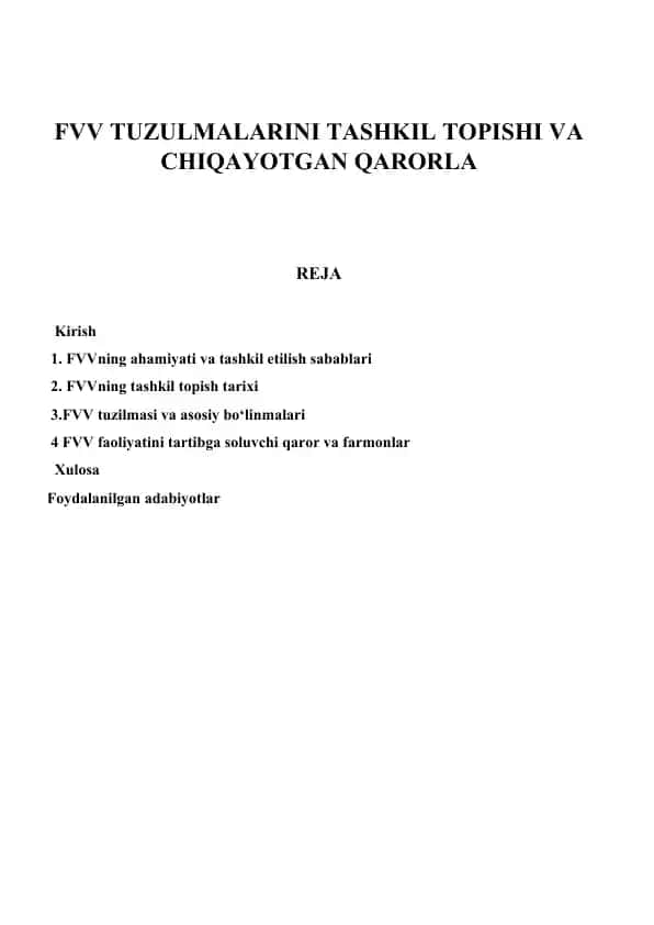 Favqulodda vaziyatlar vazirligi (FVV)