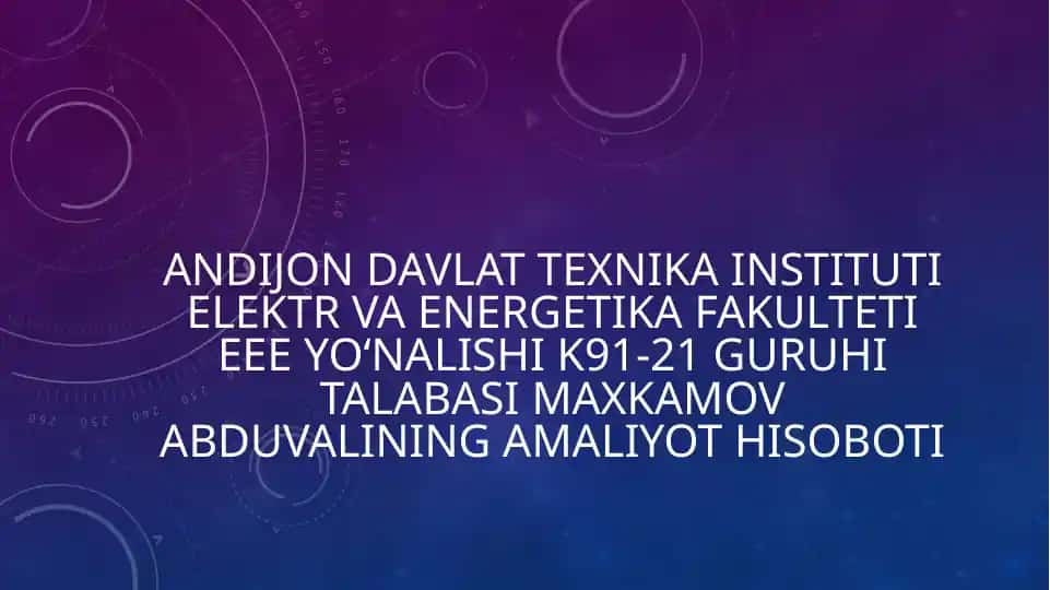 Amaliyot hisoboti