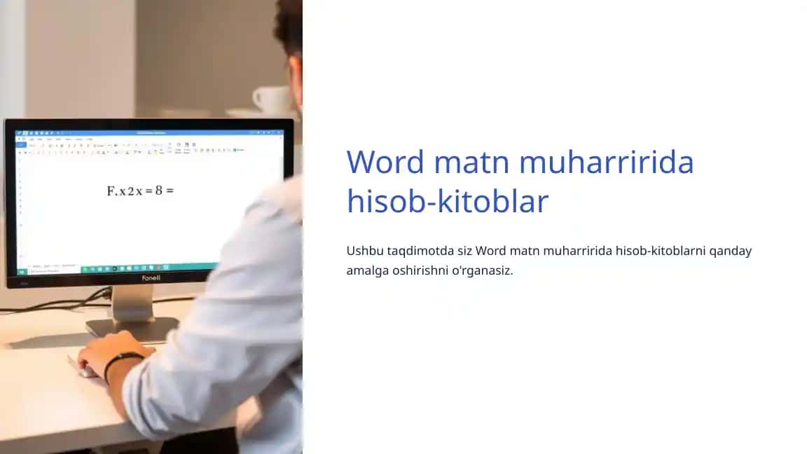Word matn muharririda hisob-kitoblar