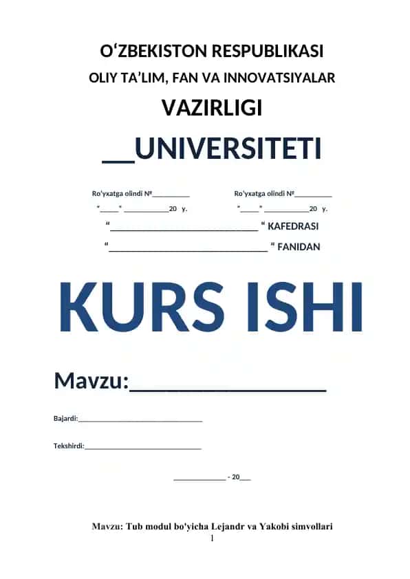 Tub modul bo'yicha Lejandr va Yakobi simvollari