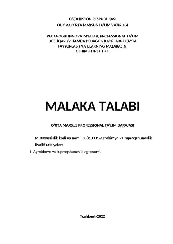 Agrokimyo va tuproqshunoslik