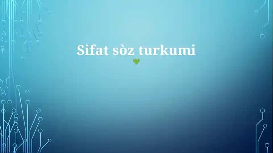 Sifat sòz turkumi