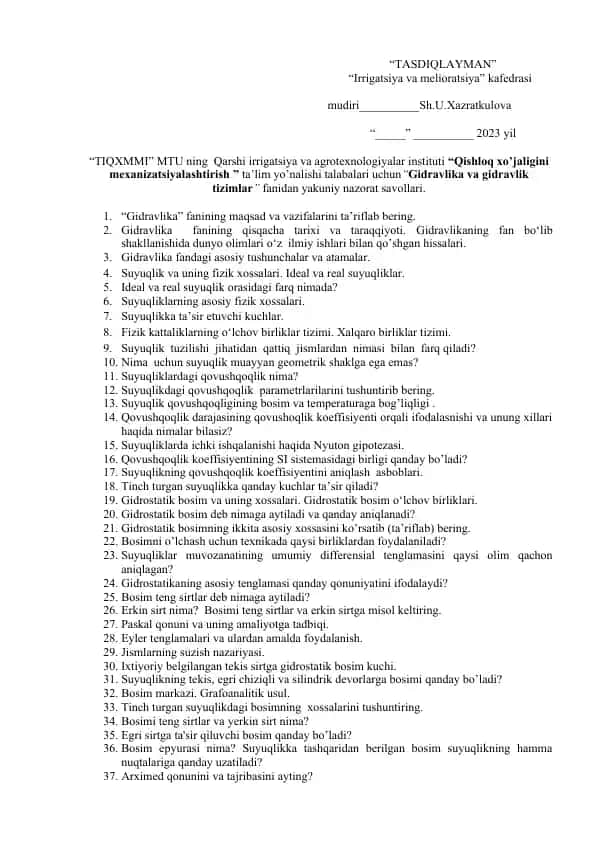 Gidravlika va gidravlik tizimlar