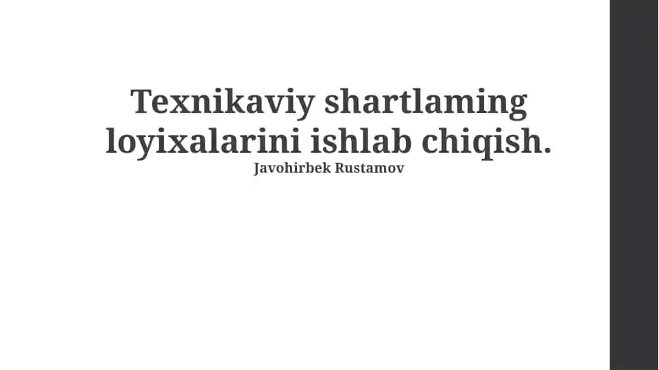 Texnikaviy shartlaming loyihalari