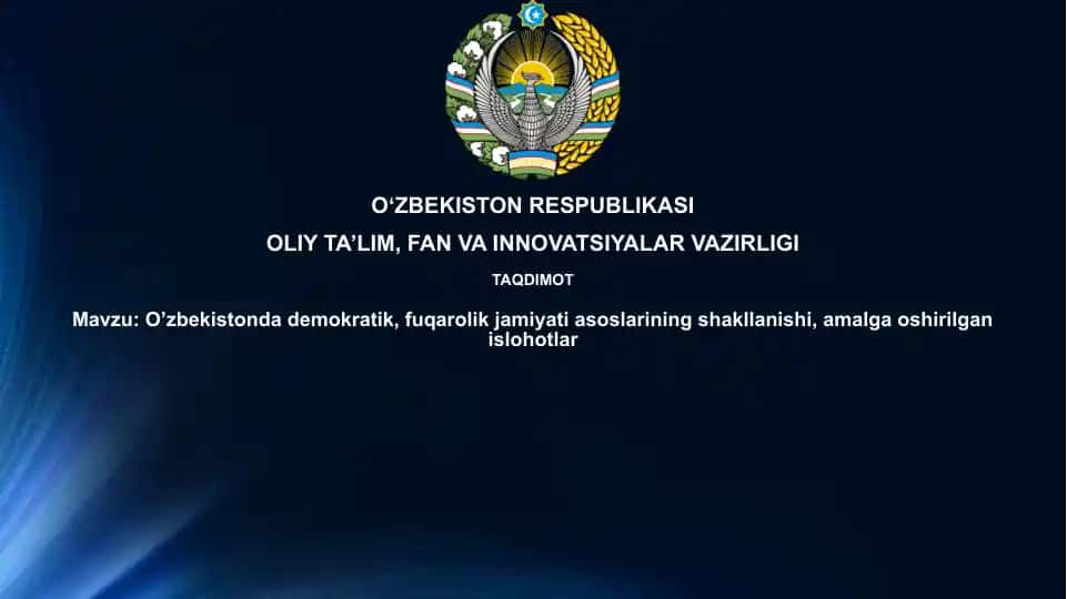 O'zbekistonda Demokratik, Fuqarolik Jamiyatining Shakllanishi