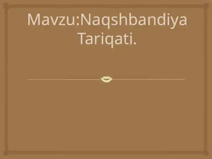 Naqshbandiya Tariqati