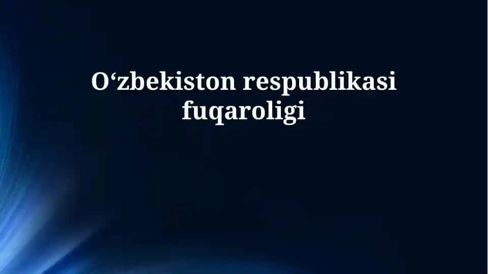 Oʻzbekiston Respublikasi fuqaroligi