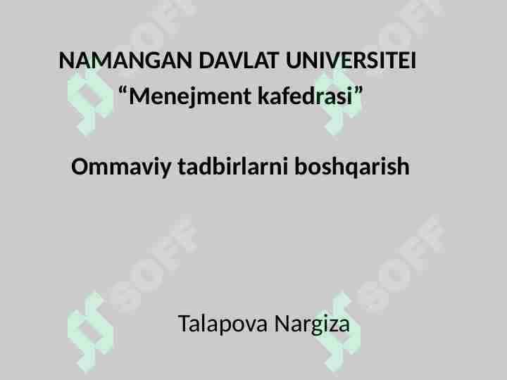 Rasmiy uchrashuvlar va ularni tashkil etish