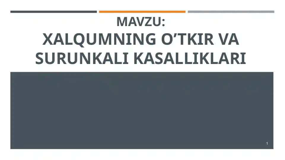 Halqumning o’tkir va surunkali kasalliklari