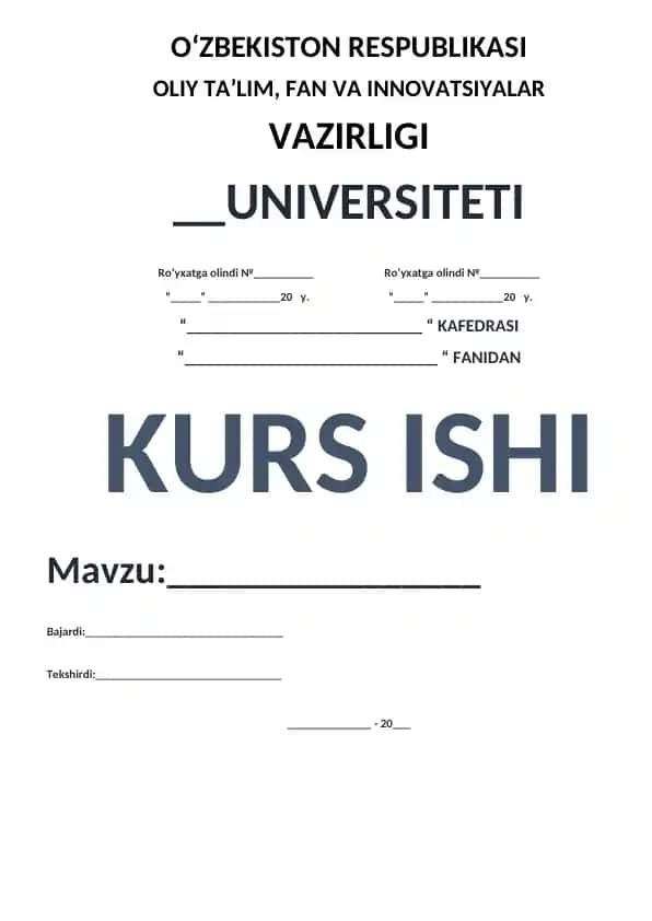 Kurs ishi: Boshqa turkum so‘zlarining olmoshga ko‘chishi