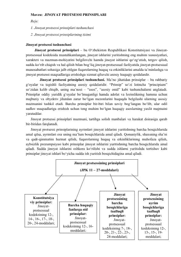 Jinoyat protsessi prinsiplari
