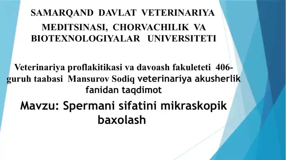 Sperma sifatini mikroskopik baholash