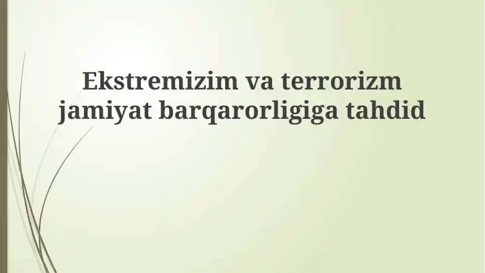 Ekstremizm va Terrorizm