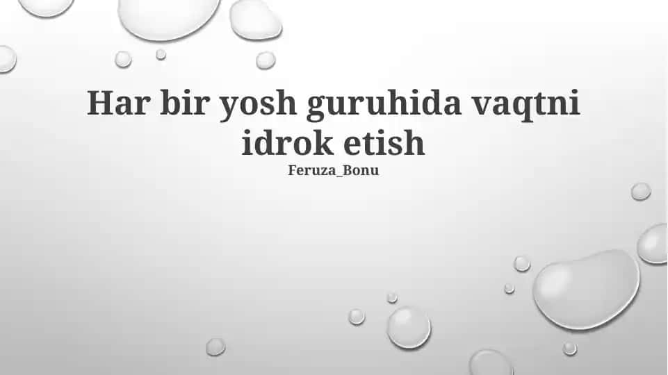 Vaqtni Idrok Etish