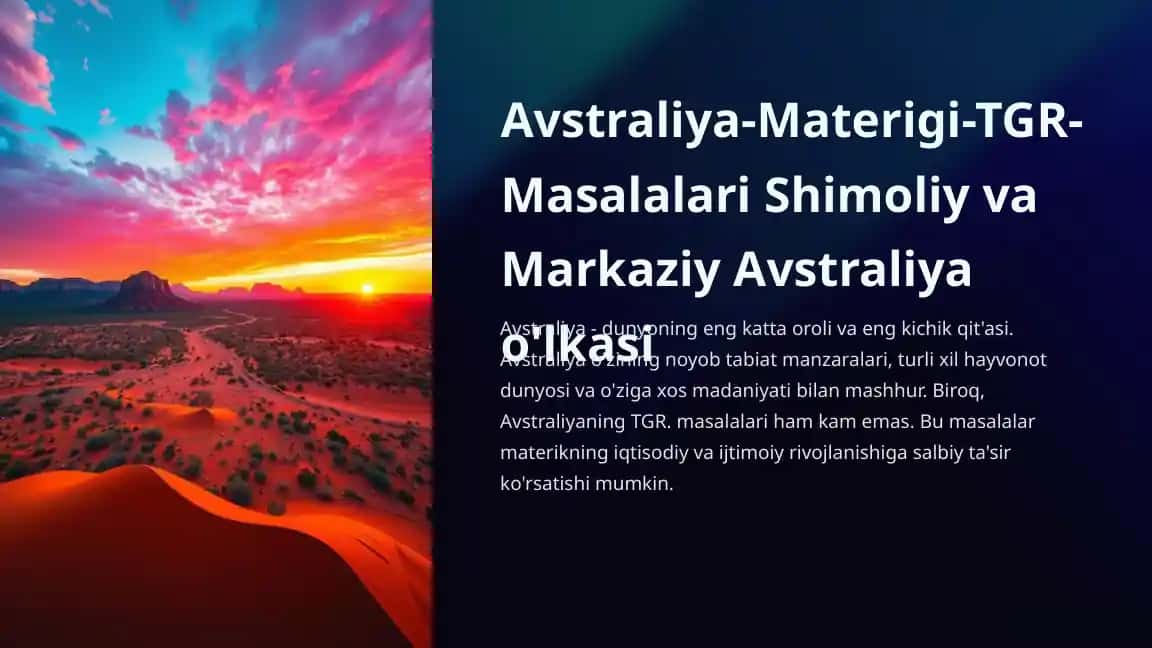 Avstraliya Materigi TGR Masalalari
