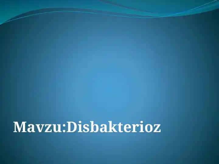 Disbakterioz