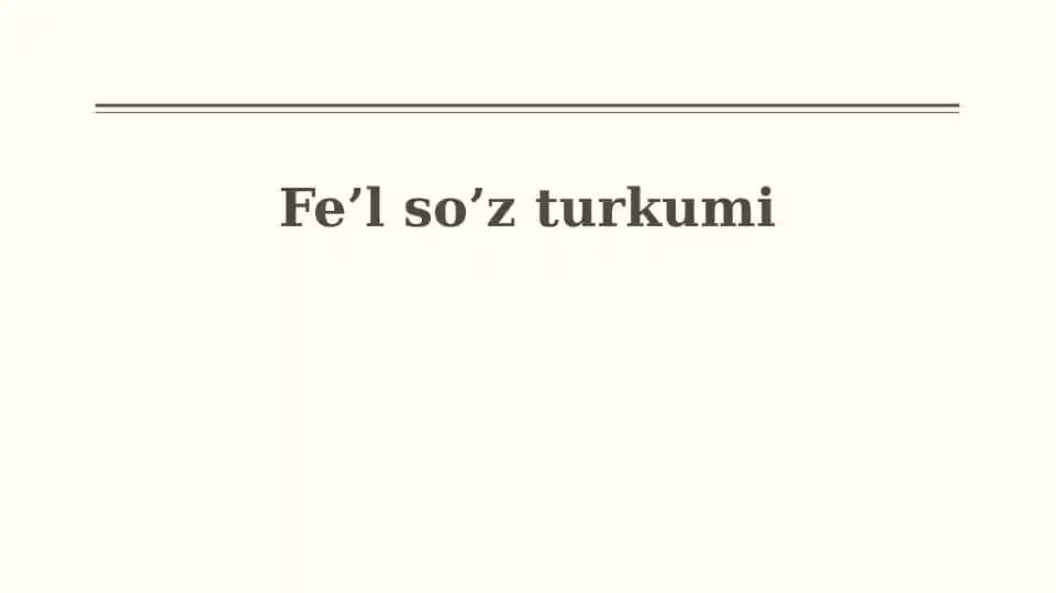 So'z turkumlari