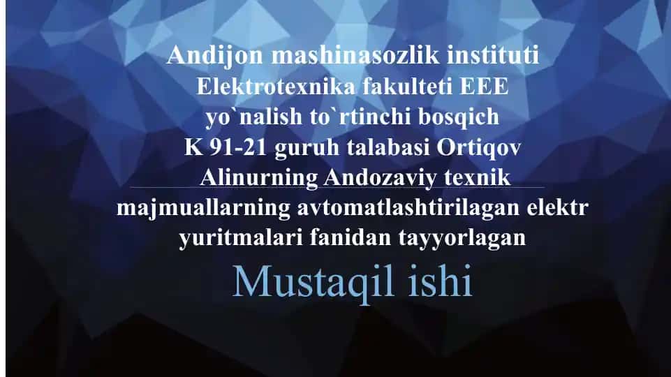 Yopiq Tizimlarda Ishlovchi O'zgarmas Tok Dvigatellarini Tok va Moment Qiymatlarini Chegaralash