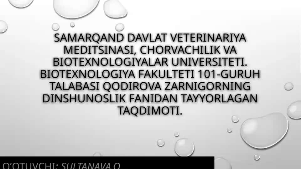 Qodirova zarnigor taqdimoti