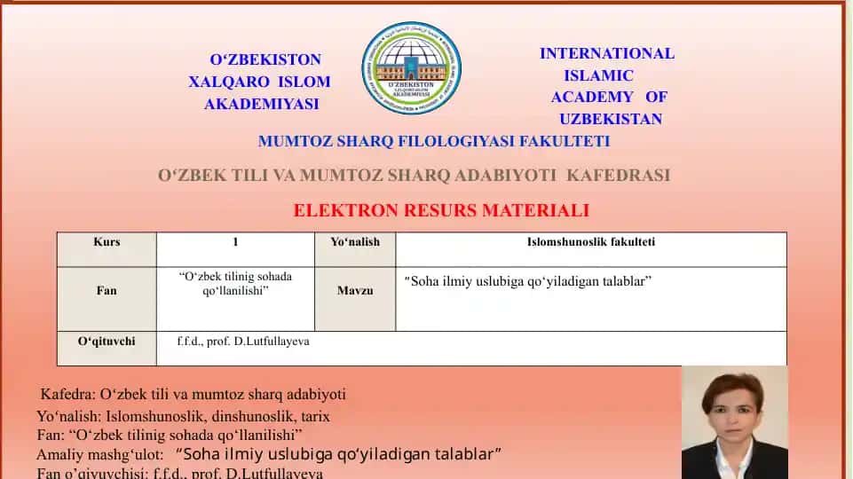 Soha ilmiy uslubiga qo‘yiladigan talablar