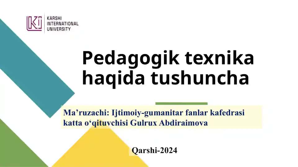 Pedagogik texnika haqida