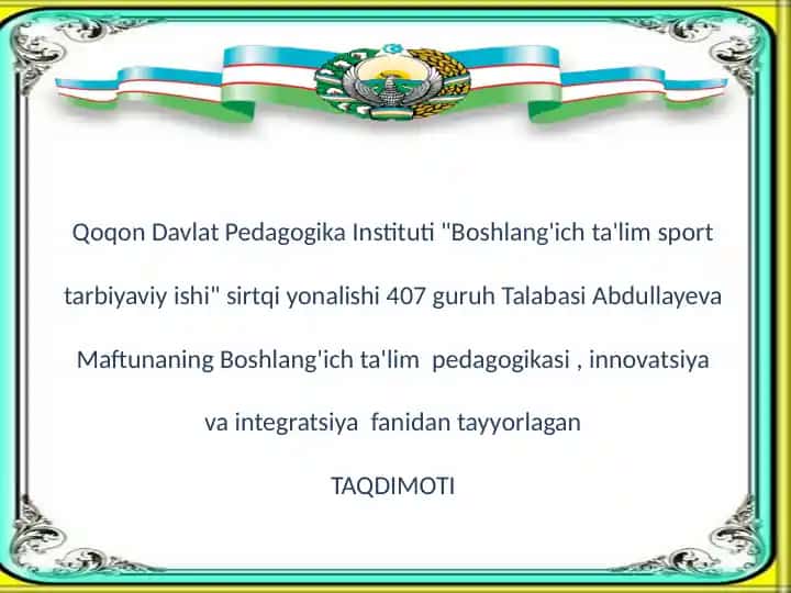 Ta’lim va Pedagogika Fikrlari