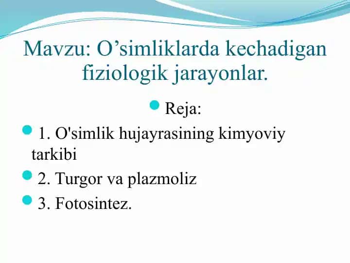 O'simlikhujayrasiningkimyoviytarkibi