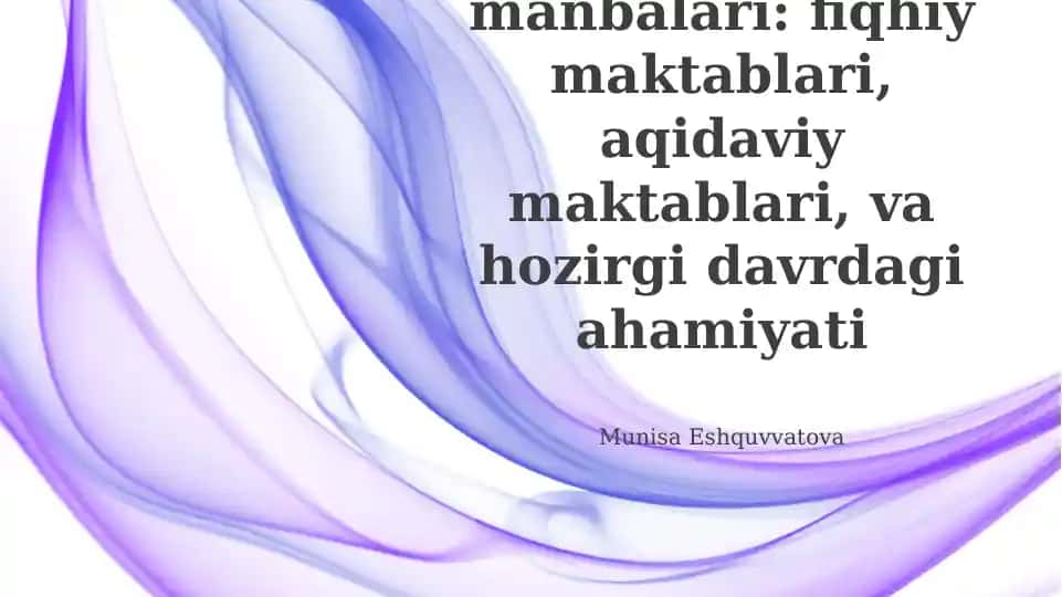 Islom dinining manbalari