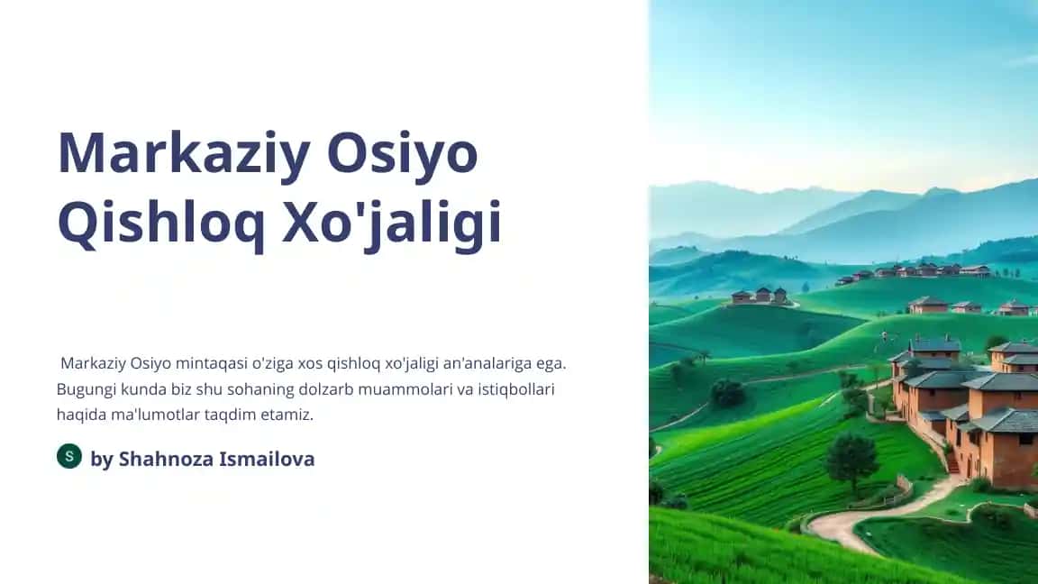 Markaziy Osiyo Qishloq Xo'jaligi