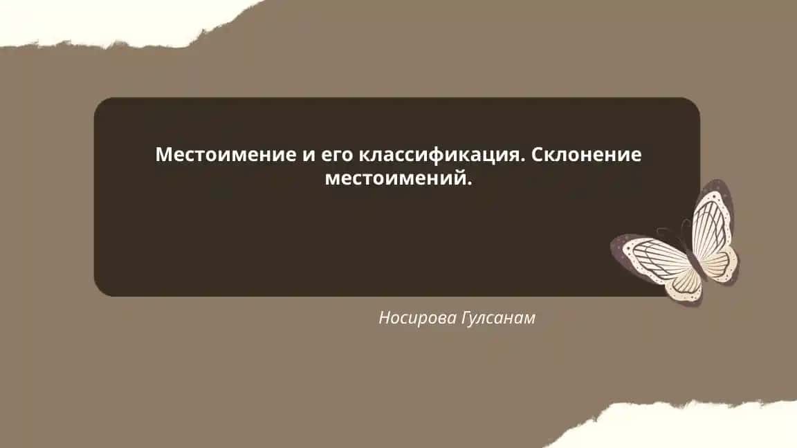 Местоимение и его классификация. Склонение местоимений