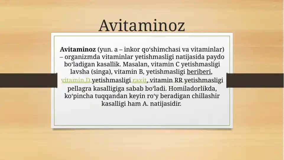 Avitaminoz