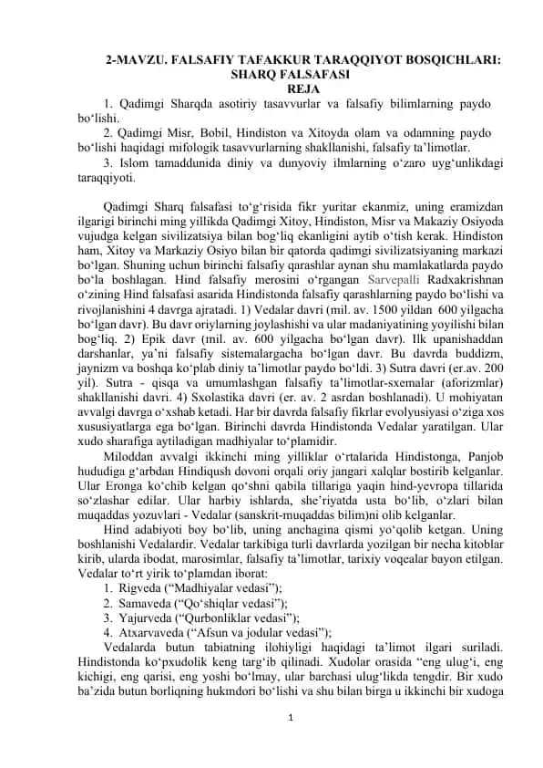 Qadimgi Sharq Falsafasi