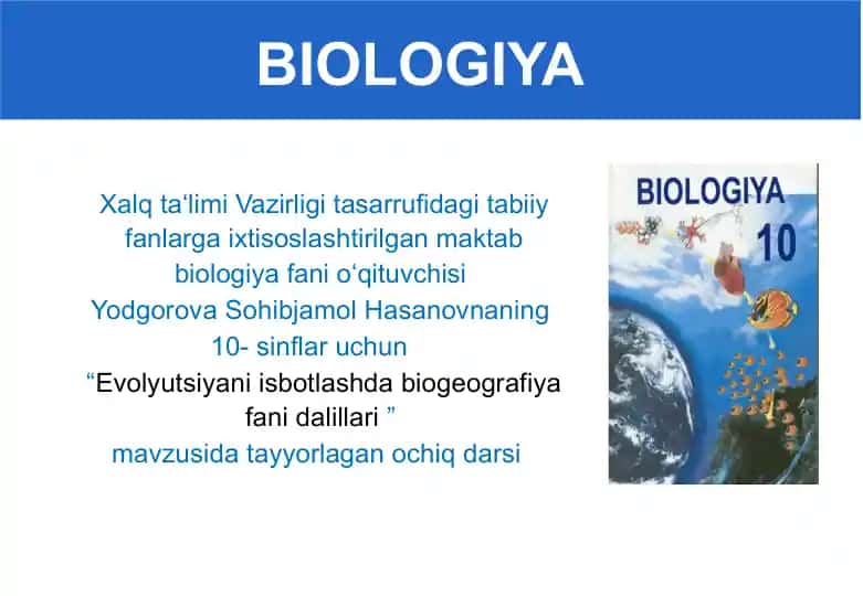 Evolyutsiyani isbotlashda biogeografiya fani dalillari