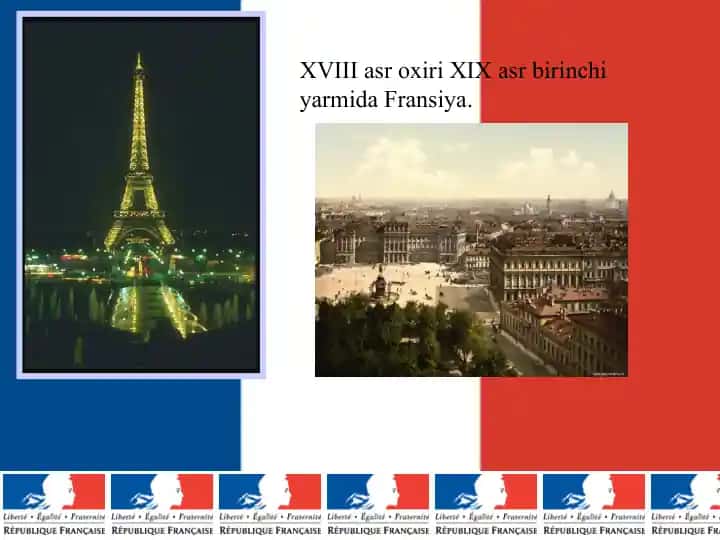 XVIII asr oxiri XIX asr birinchi yarmida Fransiyaning siyosiy-iqtisodiy ahvoli
