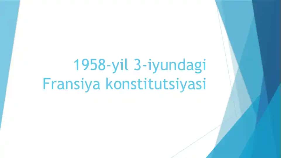 Fransiya Konstitutsiyasi 1958_yil_3_iyundagi
