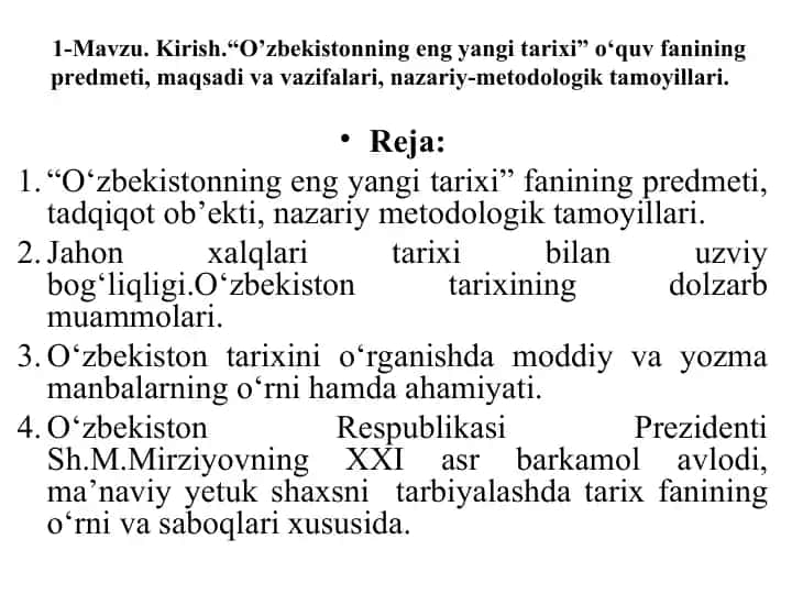 “O‘zbekistonning eng yangi tarixi” taqdimoti