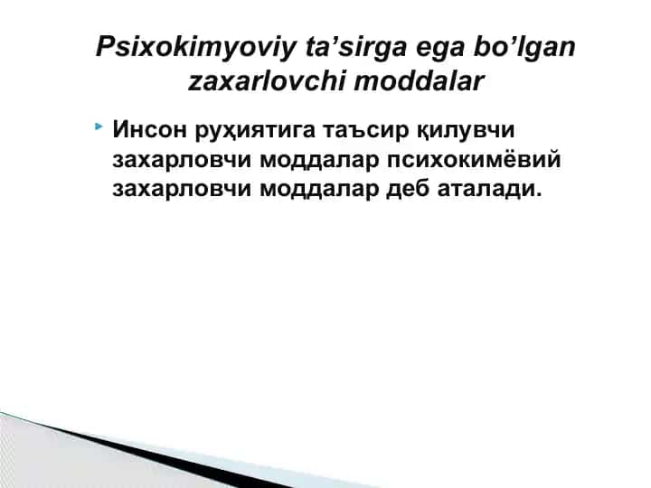 Psixokimyoviy zaharlovchi moddalar