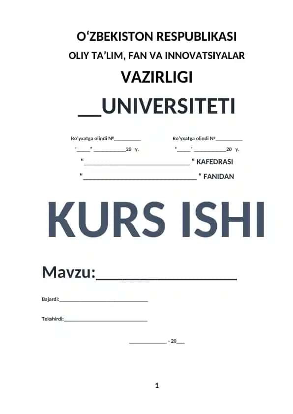 Bolaning maktab talimiga intelektual tayyorligini shakllanishi (Kurs ishi)