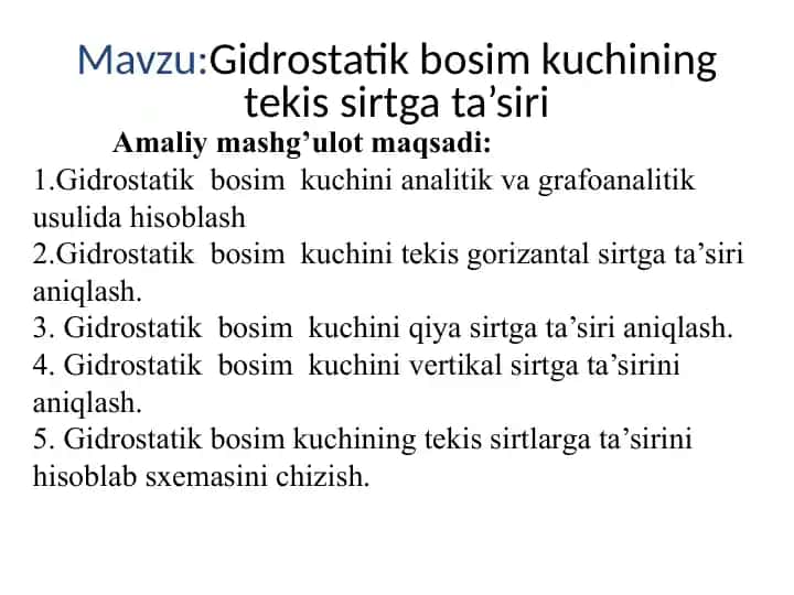 Gidrostatik Bosim Kuchi