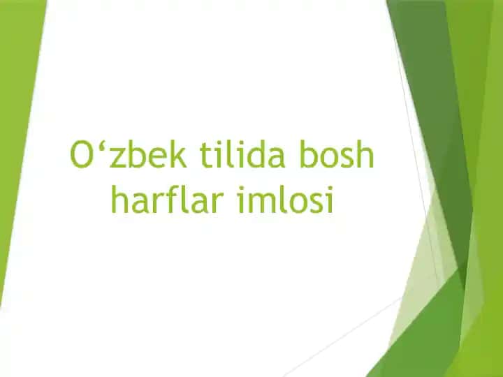 O‘zbek tilida bosh harflar imlosi