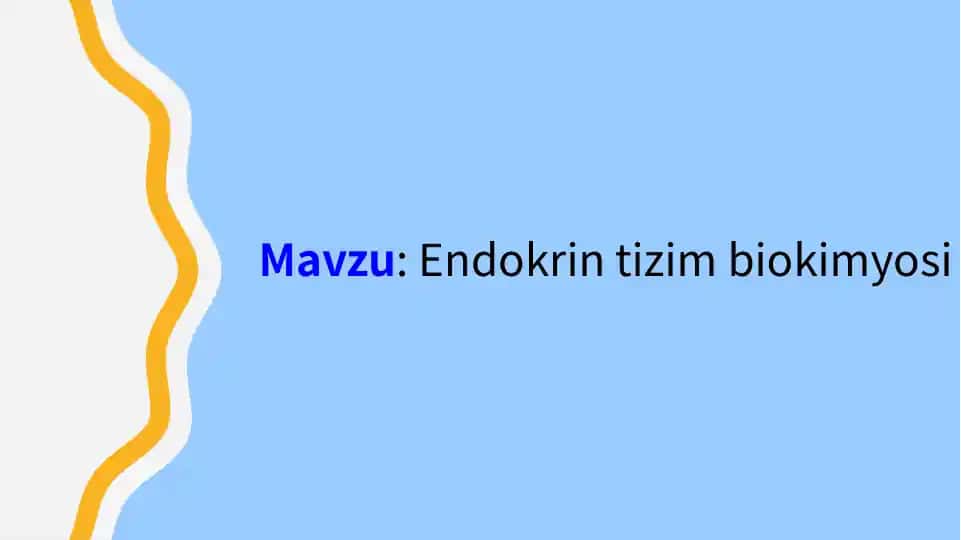 Endokrin tizim biokimyosi