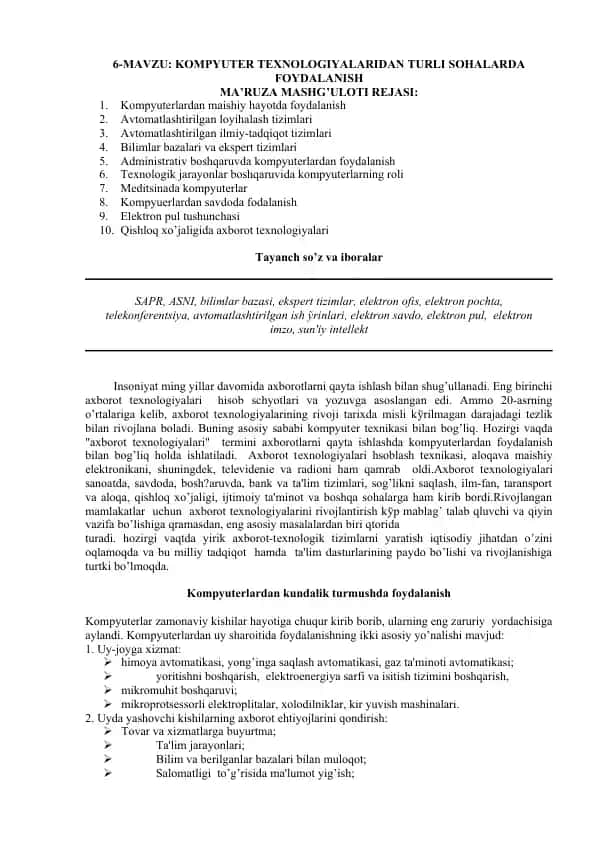 Axborot Texnologiyalari